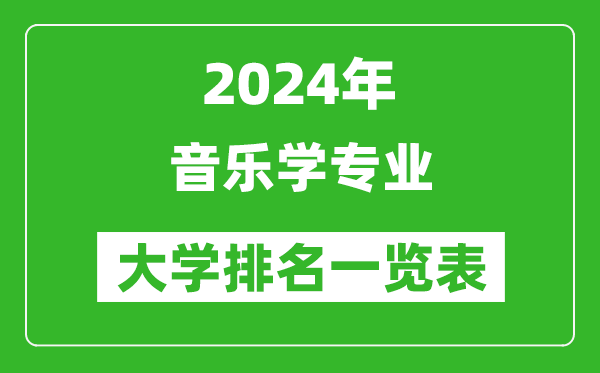 2024年全国音乐学专业大学排名一览表