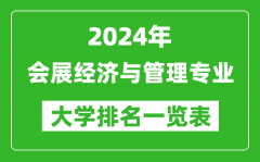 2024年全国会展经济与管理专业大学排名一览表