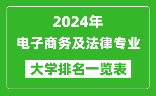 2024年全国电子商务及法律专业大学排名一览表