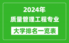 2024年全国质量管理工程专业大学排名一览表