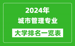 2024年全国城市管理专业大学排名一览表