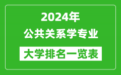 2024年全国公共关系学专业大学排名一览表