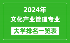 2024年全国文化产业管理专业大学排名一览表