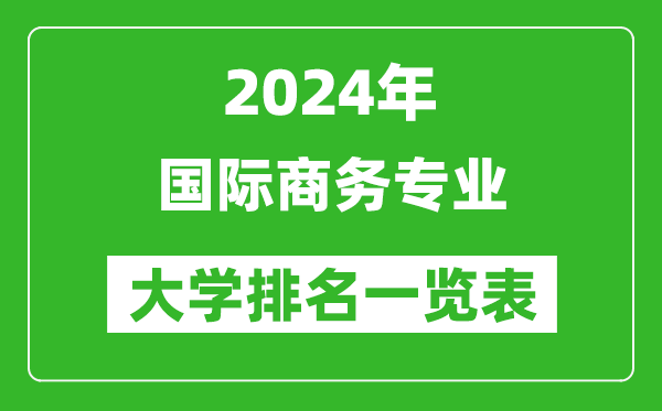 2024年全国国际商务专业大学排名一览表