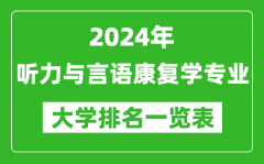 2024年全国听力与言语康复学专业大学排名一览表