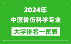 2024年全国中医骨伤科学专业大学排名一览表