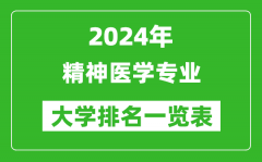 2024年全国精神医学专业大学排名一览表