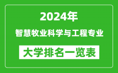 2024年全国智慧牧业科学与工程专业大学排名一览表