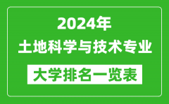 2024年全国土地科学与技术专业大学排名一览表