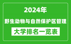 2024年全国野生动物与自然保护区管理专业大学排名一览表