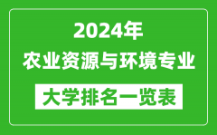 2024年全国农业资源与环境专业大学排名一览表