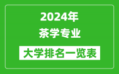 2024年全国茶学专业大学排名一览表