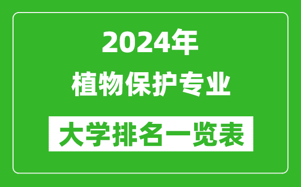 2024年全国植物保护专业大学排名一览表