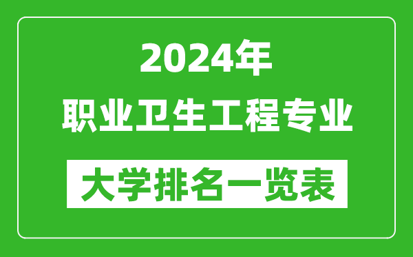 2024年全国职业卫生工程专业大学排名一览表