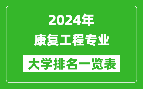 2024年全国康复工程专业大学排名一览表