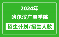 2024年哈尔滨广厦学院各省招生计划及各专业招生人数是多少？