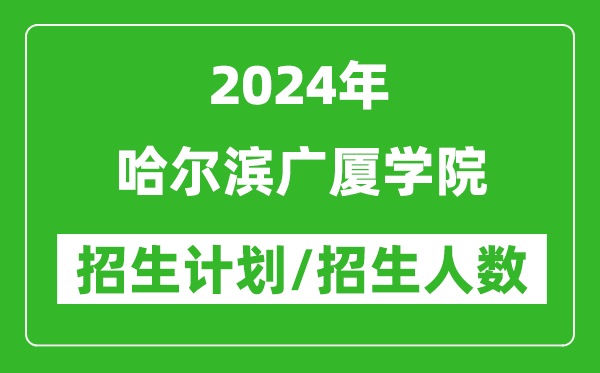 2024年哈尔滨广厦学院各省招生计划及各专业招生人数是多少