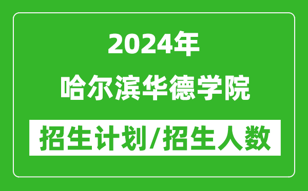 2024年哈尔滨华德学院各省招生计划及各专业招生人数是多少