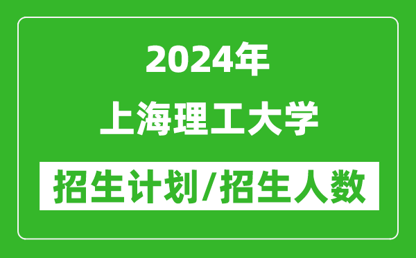 2024年上海理工大学各省招生计划及各专业招生人数是多少