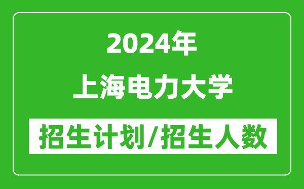 2024年上海电力大学各省招生计划及各专业招生人数是多少