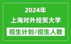 2024年上海对外经贸大学各省招生计划及各专业招生人数是多少？