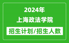 2024年上海政法学院各省招生计划及各专业招生人数是多少？