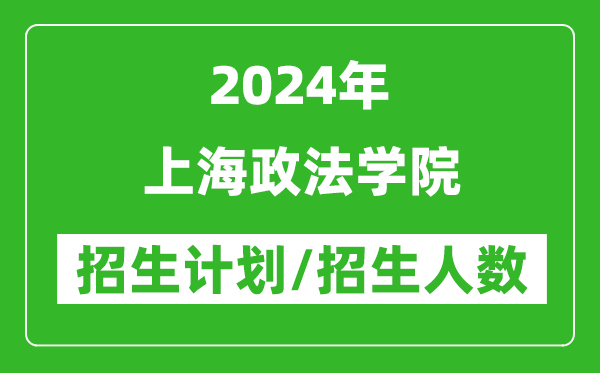 2024年上海政法学院各省招生计划及各专业招生人数是多少