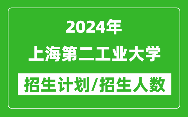 2024年上海第二工业大学各省招生计划及各专业招生人数是多少