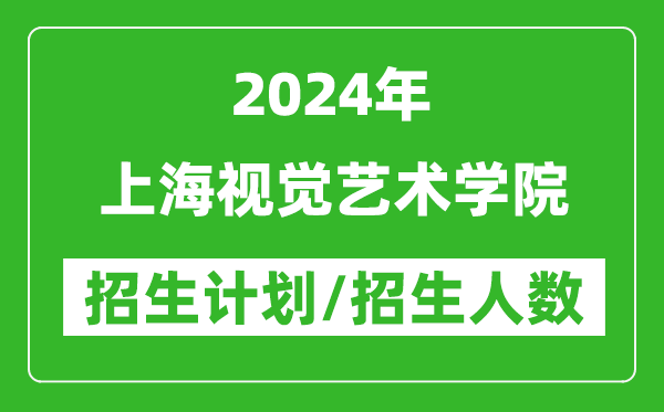 2024年上海视觉艺术学院各省招生计划及各专业招生人数是多少