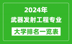 2024年全国武器发射工程专业大学排名一览表