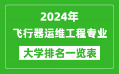 2024年全国飞行器运维工程专业大学排名一览表