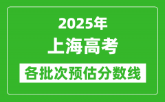 2025上海高考各批次预估分数线（附历年录取控制线）