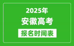 2025年安徽高考报名时间及截止时间表