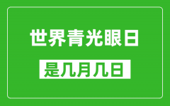 世界青光眼日是几月几日_世界青光眼日是哪一天