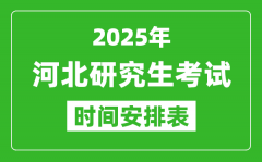 2025年河北考研时间安排_河北研究生考试时间表