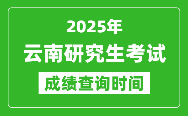 2025年云南考研成绩查询时间,云南2025考研什么时候查分