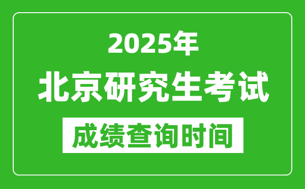 2025年北京考研成绩查询时间,北京2025考研什么时候查分