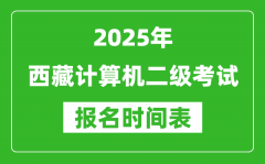 2025年西藏计算机二级考试报名时间表(附报名入口网址)