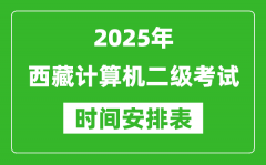 2025年西藏计算机二级考试时间具体安排