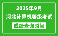 2025年9月河北计算机等级考试成绩查询时间_几号公布