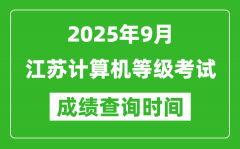 2025年9月江苏计算机等级考试成绩查询时间_几号公布