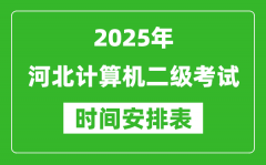 2025年河北计算机二级考试时间具体安排