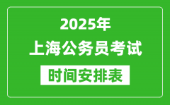 2025年上海公务员考试时间表_什么时候开考