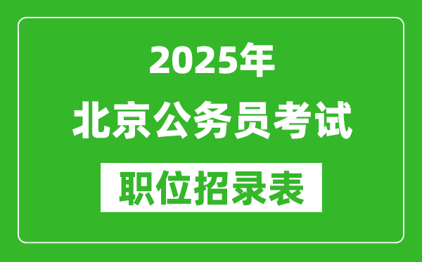 2025年北京公务员考试职位表汇总,省考岗位招录表