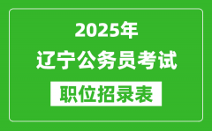 2025年辽宁公务员考试职位表汇总_省考岗位招录表