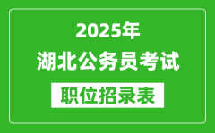 2025年湖北公务员考试职位表汇总_省考岗位招录表