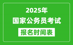 2025年国家公务员考试报名时间表_国考什么时候开始报名