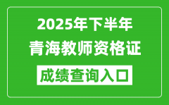 2025年下半年青海教师资格证成绩单查询入口(https://ntce.neea.edu.cn)