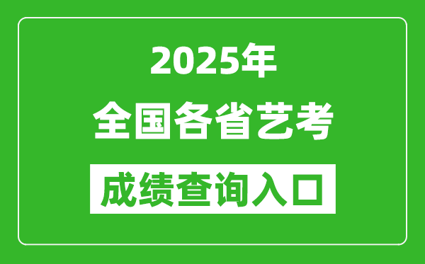 2025年全国各省艺考成绩查询入口网址汇总表