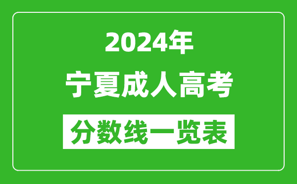 2024年宁夏成人高考录取分数线一览表（含2022-2023历年）